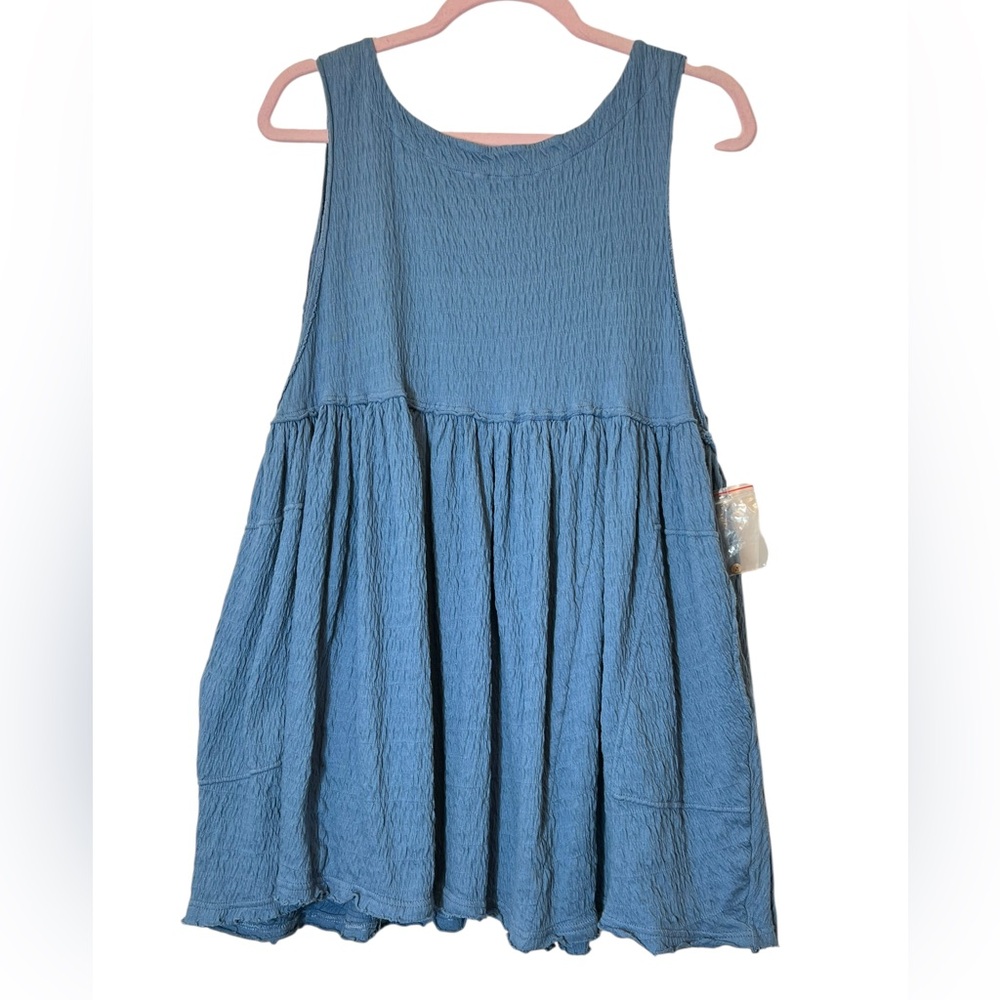 Free People Beach I'm Still Obsessed Sleeveless Mini Dress Size S Blue